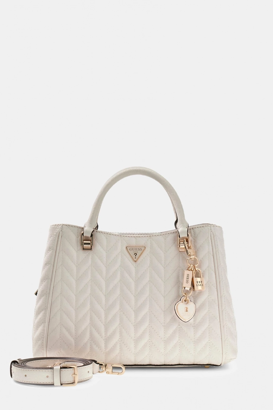 Guess Stacey Girlfriend Kadın Beyaz El Çantası HWGG9741060-OFF