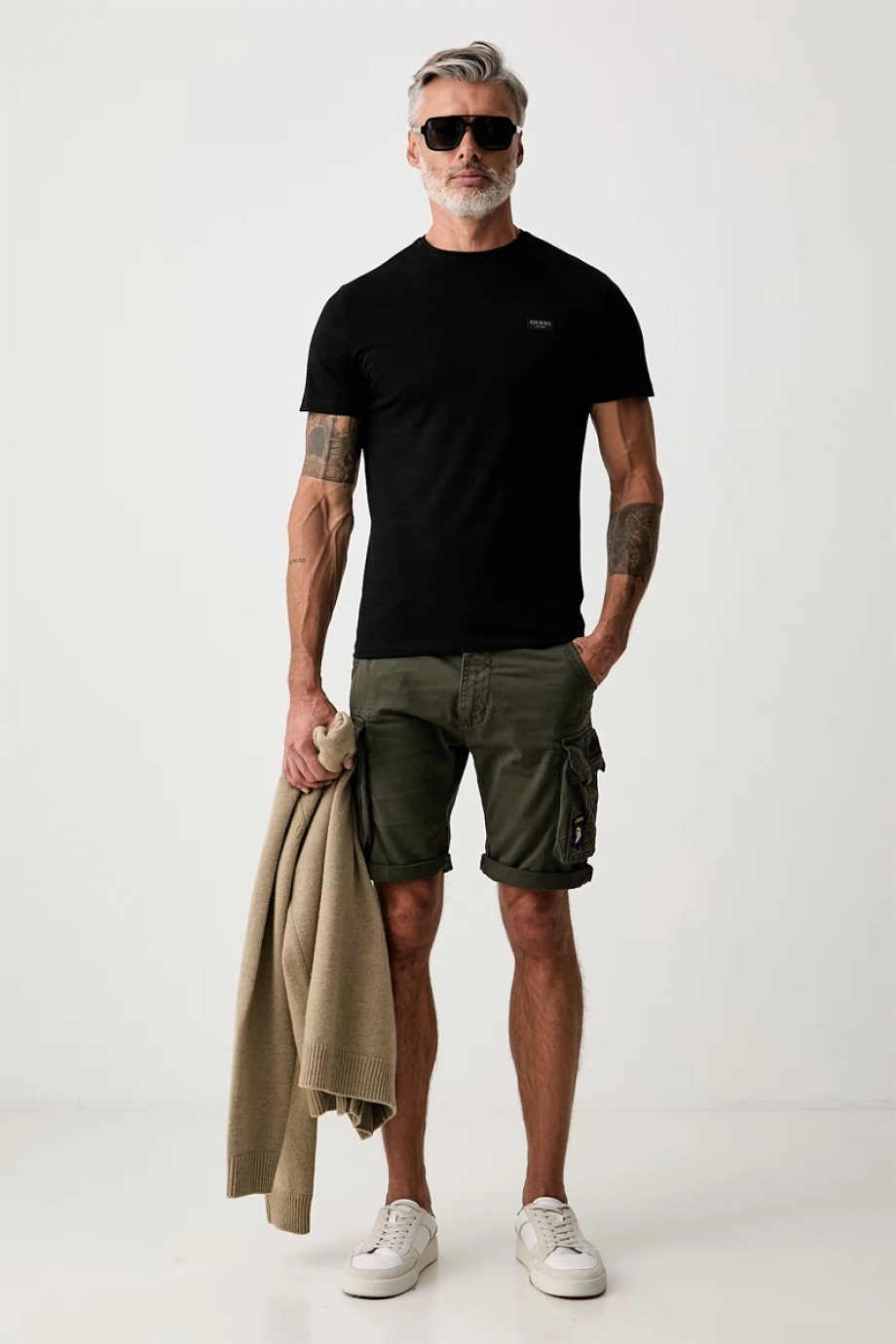 Guess Textured Erkek Slim Fit T-Shirt