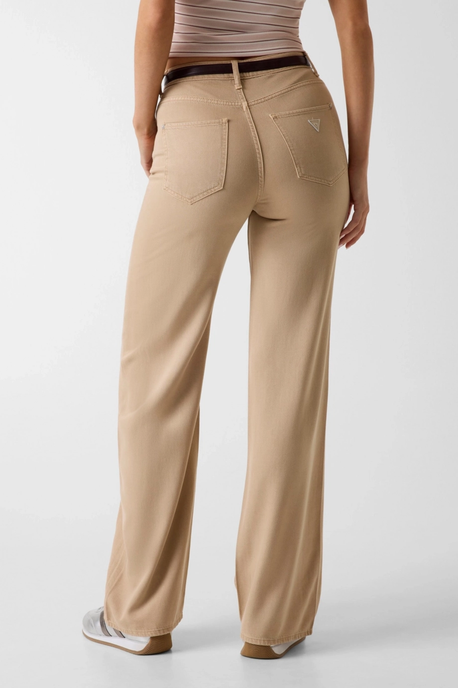 Guess Wide Leg Kadın Bej Pallazo Pantolon W6YA1AD1444-F14Z