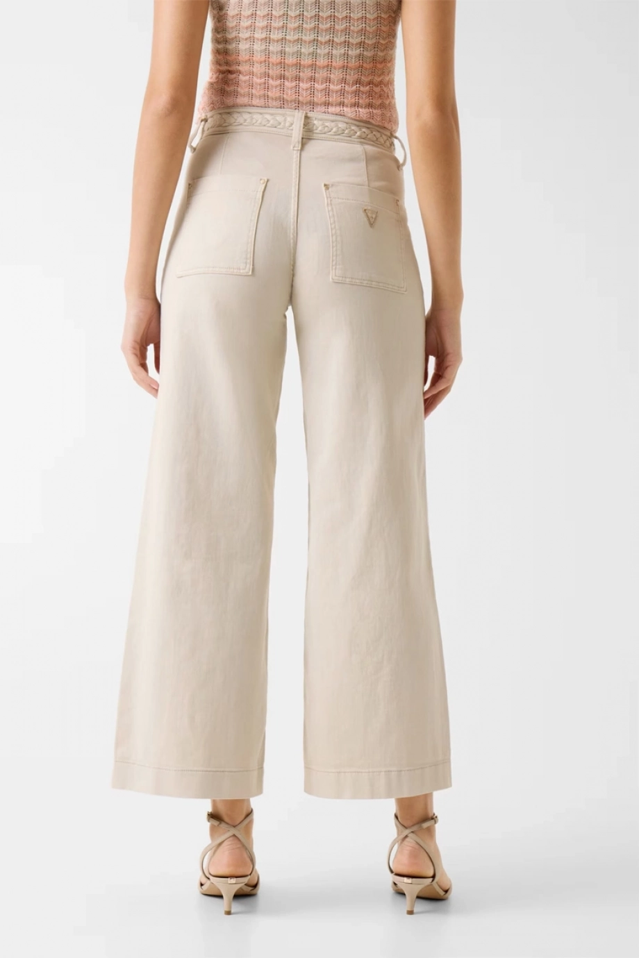 Guess Zoya Palazzo Fit  Krem Pantolon W6GB15W1886-A115