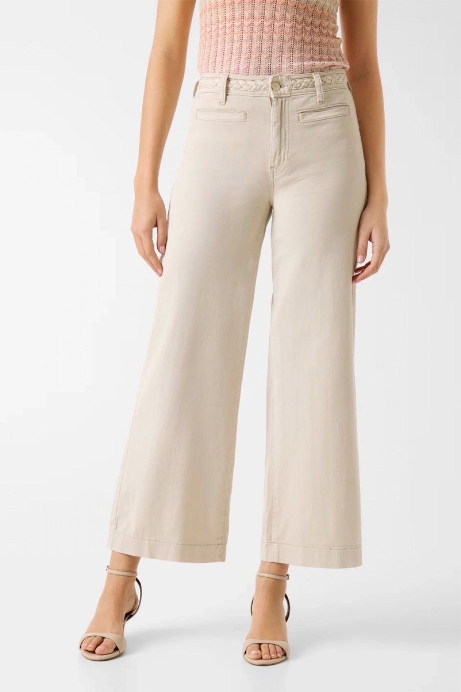 Guess Zoya Palazzo Fit  Krem Pantolon W6GB15W1886-A115