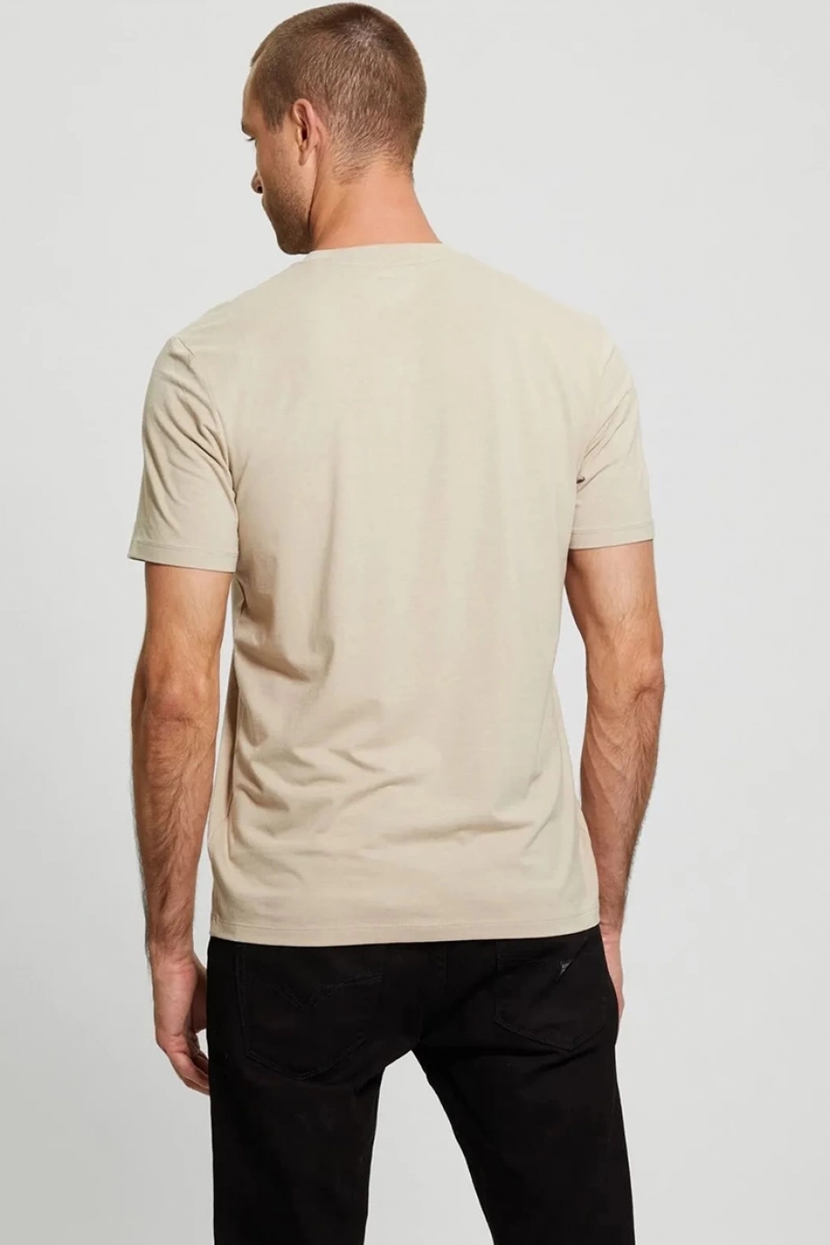 Guess HEDLEY SS T-SHIRT Erkek Bej T-shirt Z2YI12JR06K-G1CA