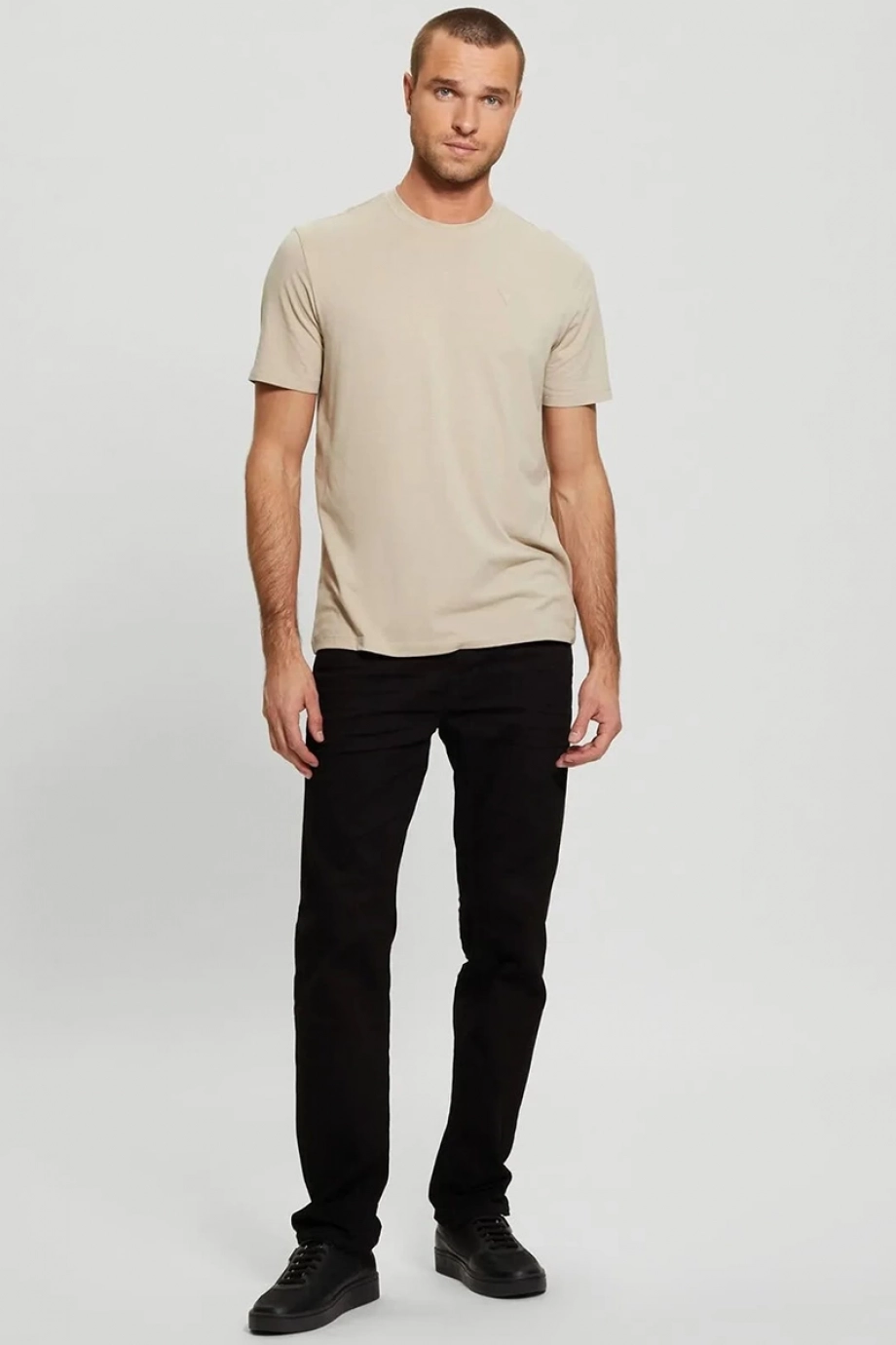 Guess HEDLEY SS T-SHIRT Erkek Bej T-shirt Z2YI12JR06K-G1CA
