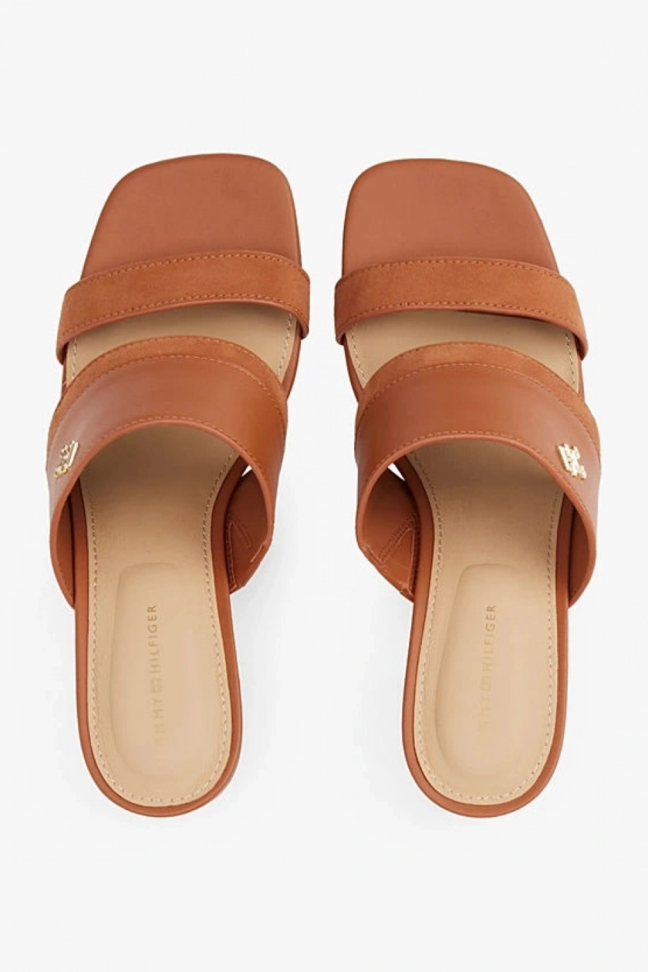 Tommy Hilfiger LEATHER & SUEDE BLOCK HEEL MULE Kadın Terlik FW0FW08530GPA