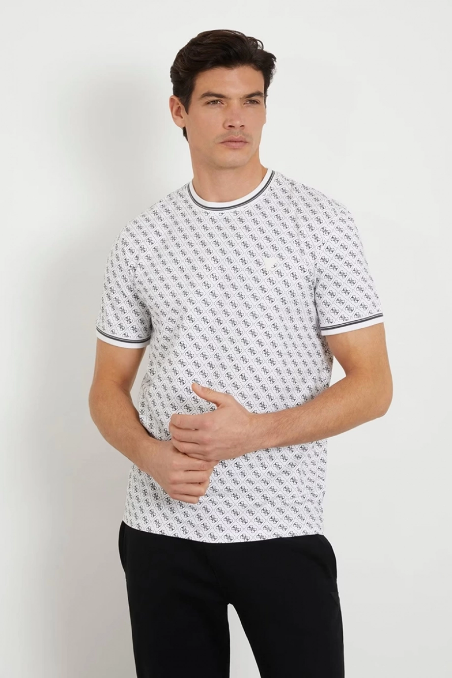 Guess Marshall Erkek Beyaz Aktif Regular Fit T-Shirt Z2YI05J1314-P084