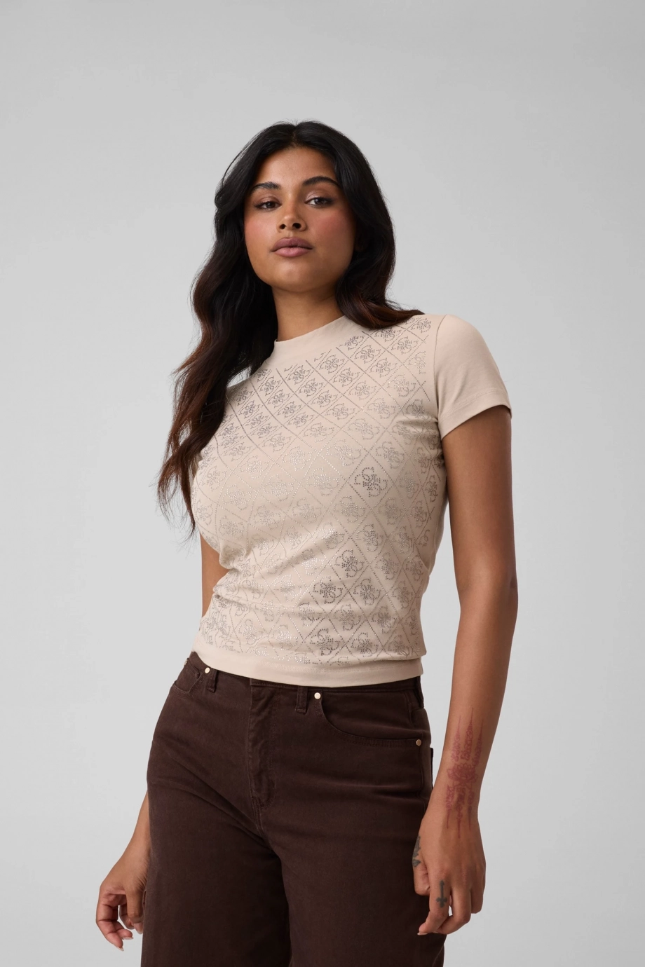 Mock Kadın Slim Fit T-Shirt