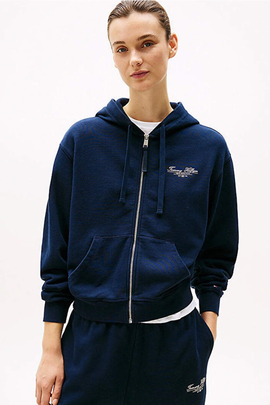 Tommy Hilfiger REG SCRIPT ZIP HOODIE Kadın Eşofman Üstü WW0WW44632C1G