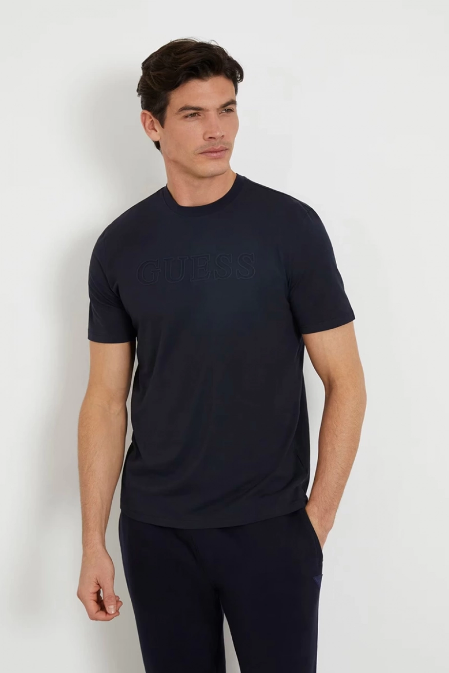 Guess Alphy Erkek Lacivert Aktif Regular Fit T-Shirt Z2YI11J1314-DPM