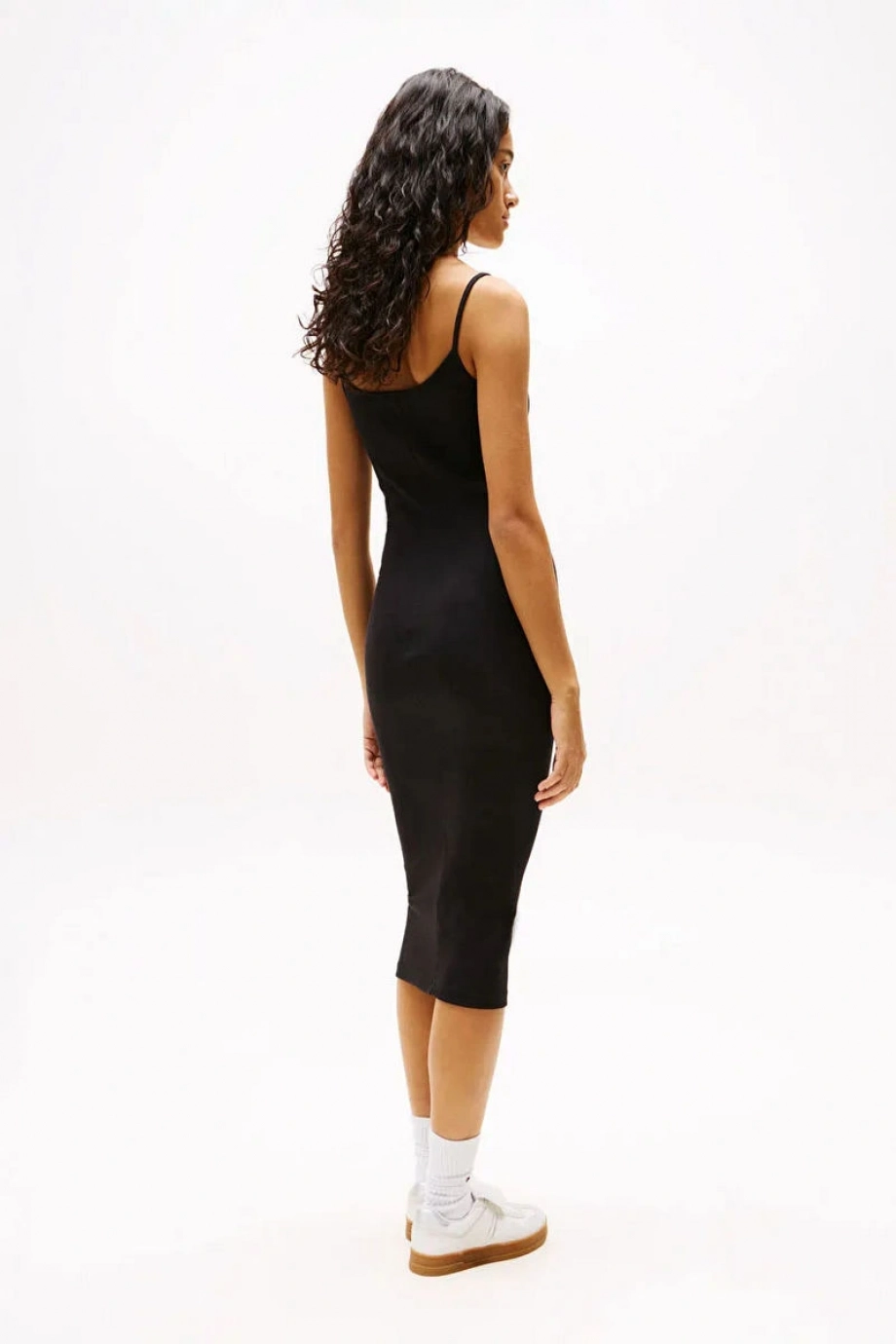 Tommy Hilfiger TJW SCRIPT STRAP MIDI DRESS EXT Kadın  Elbise DW0DW20330BDS