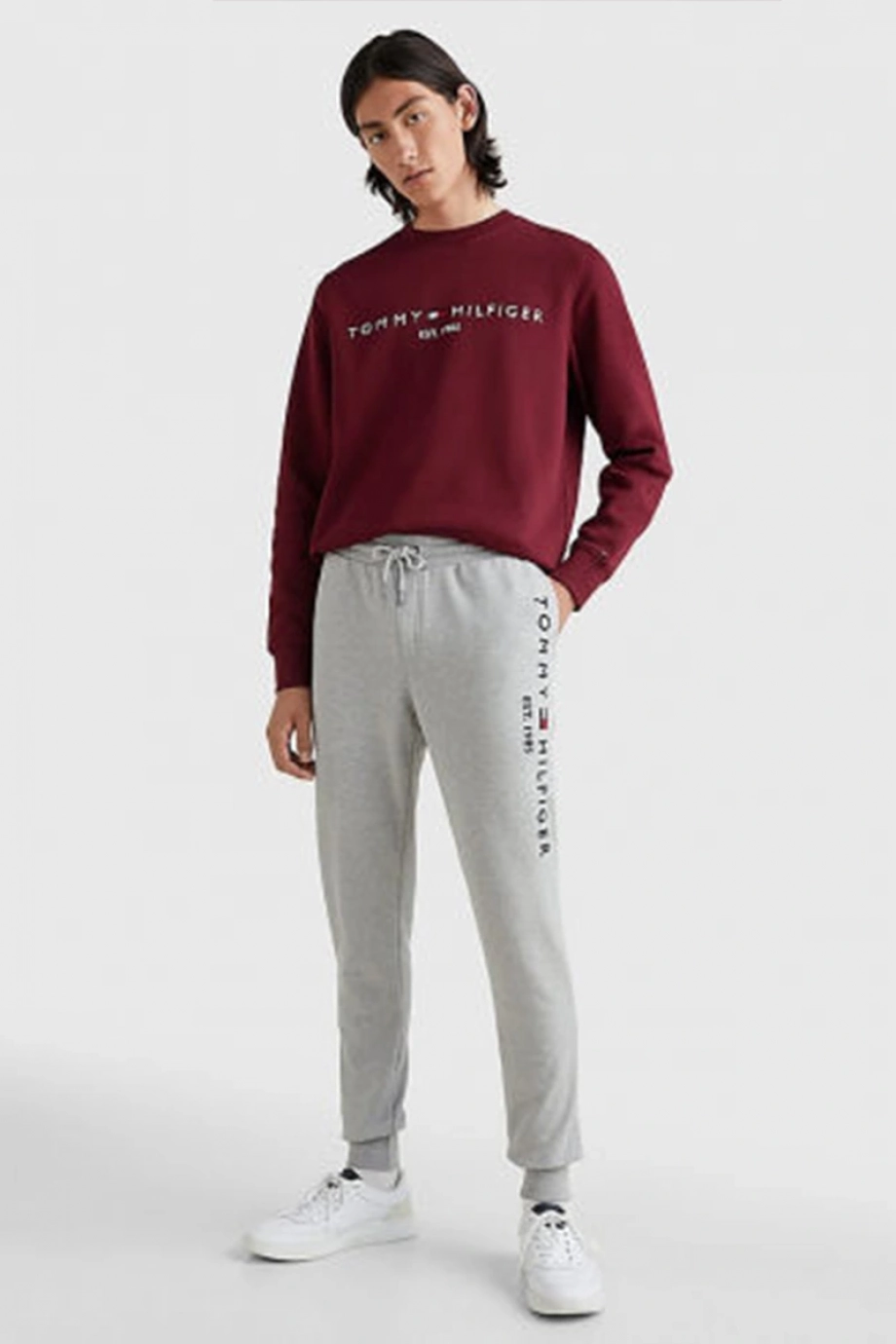 Tommy Hilfiger TOMMY LOGO SWEATPANTS Erkek Gri Eşofman Altı MW0MW08388P01