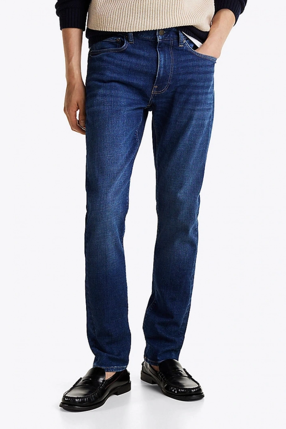 Tommy Hilfiger SLIM BLEECKER PSTR TEXAS INDIGO Erkek denim Jeans MW0MW378241AD
