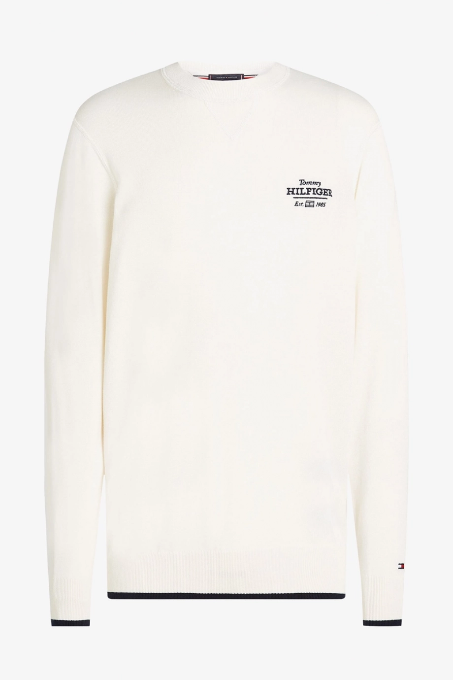 Tommy Hilfiger GRAPHIC  COTTON CREW Erkek Beyaz Kazak MW0MW38336Z00