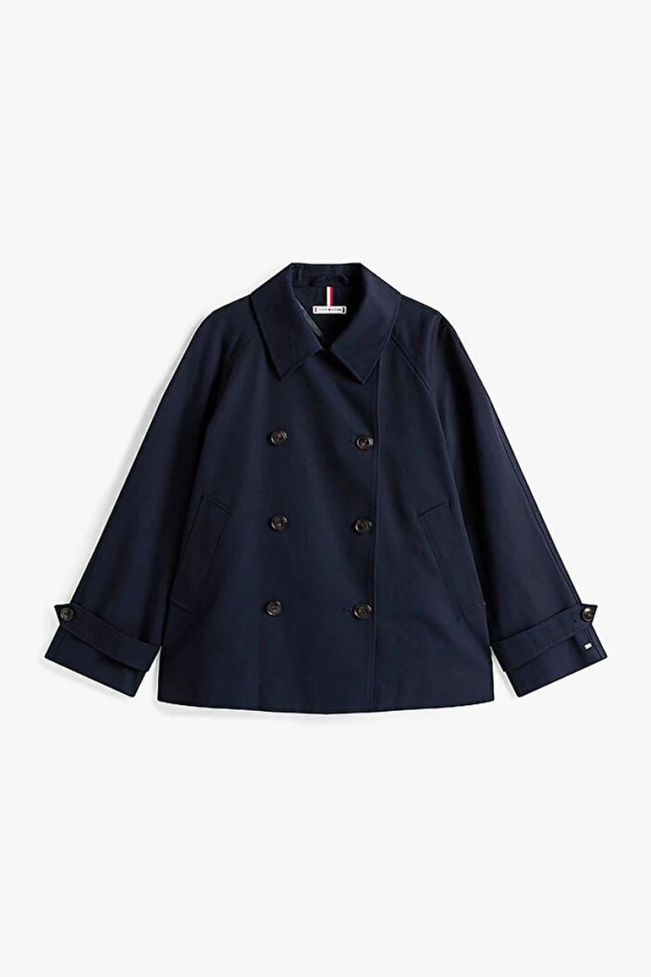 Tommy Hilfiger Kadın Pamuklu Normal Kesim Kısa Lacivert Mont WW0WW45618DW5