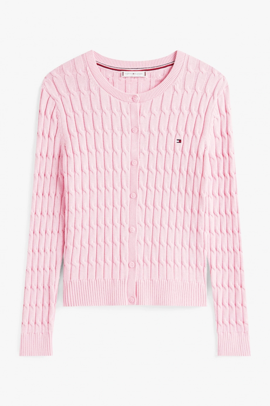 Tommy Hilfiger Kadın Pamuklu Orta Kalınlıkta Örgü Bisiklet Yaka Pembe Kazak WW0WW46514TOL