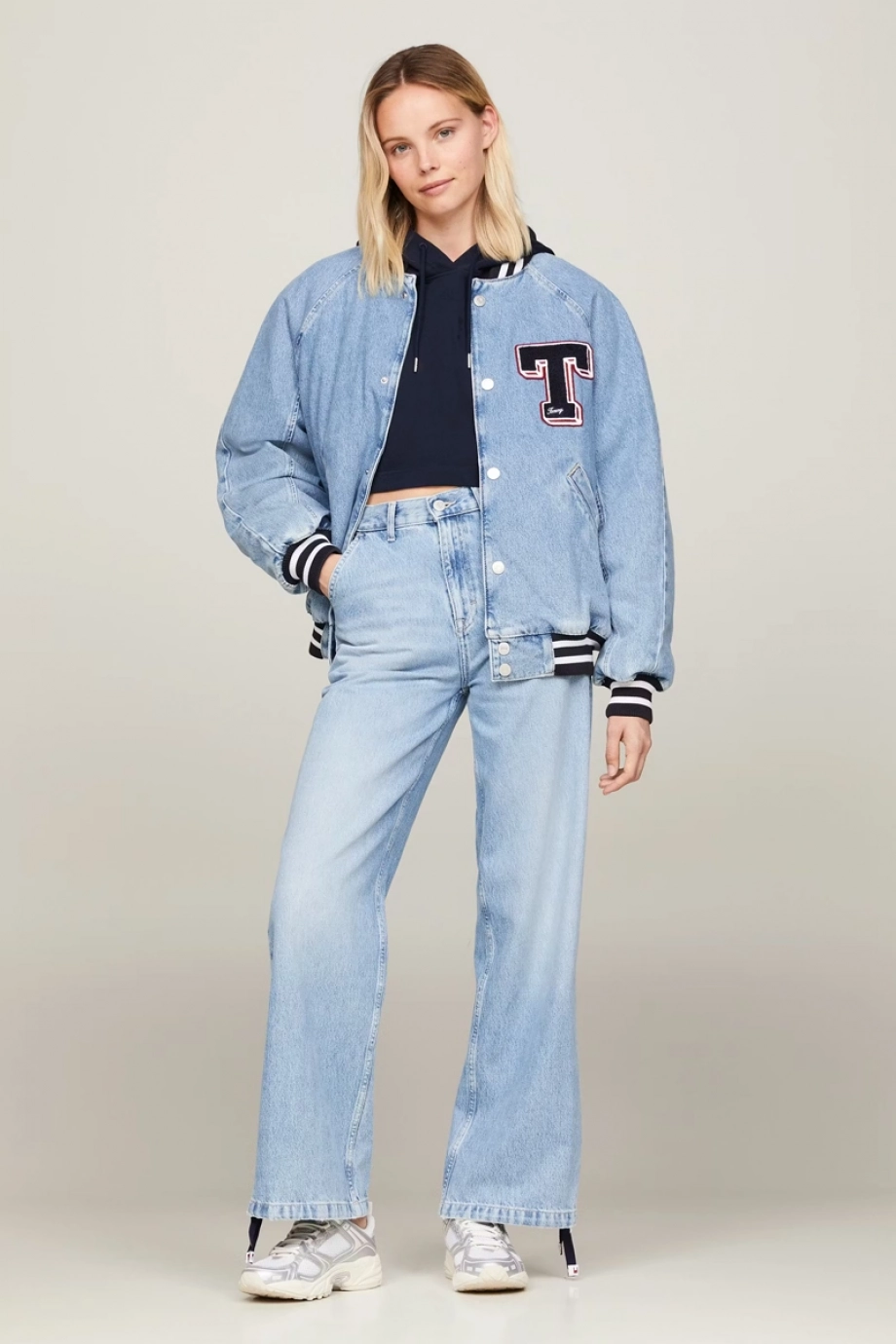 Tommy Hilfiger LETTERMAN DENIM JACKET CH7011 Kadın Denim Ceket DW0DW182021AB