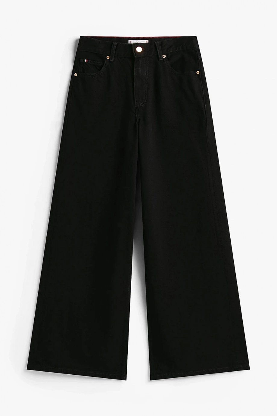 Tommy Hilfiger Siyah Denim 70ler Stili Geniş Paça Yüksek Bel Kadın Jeans WW0WW482541BY