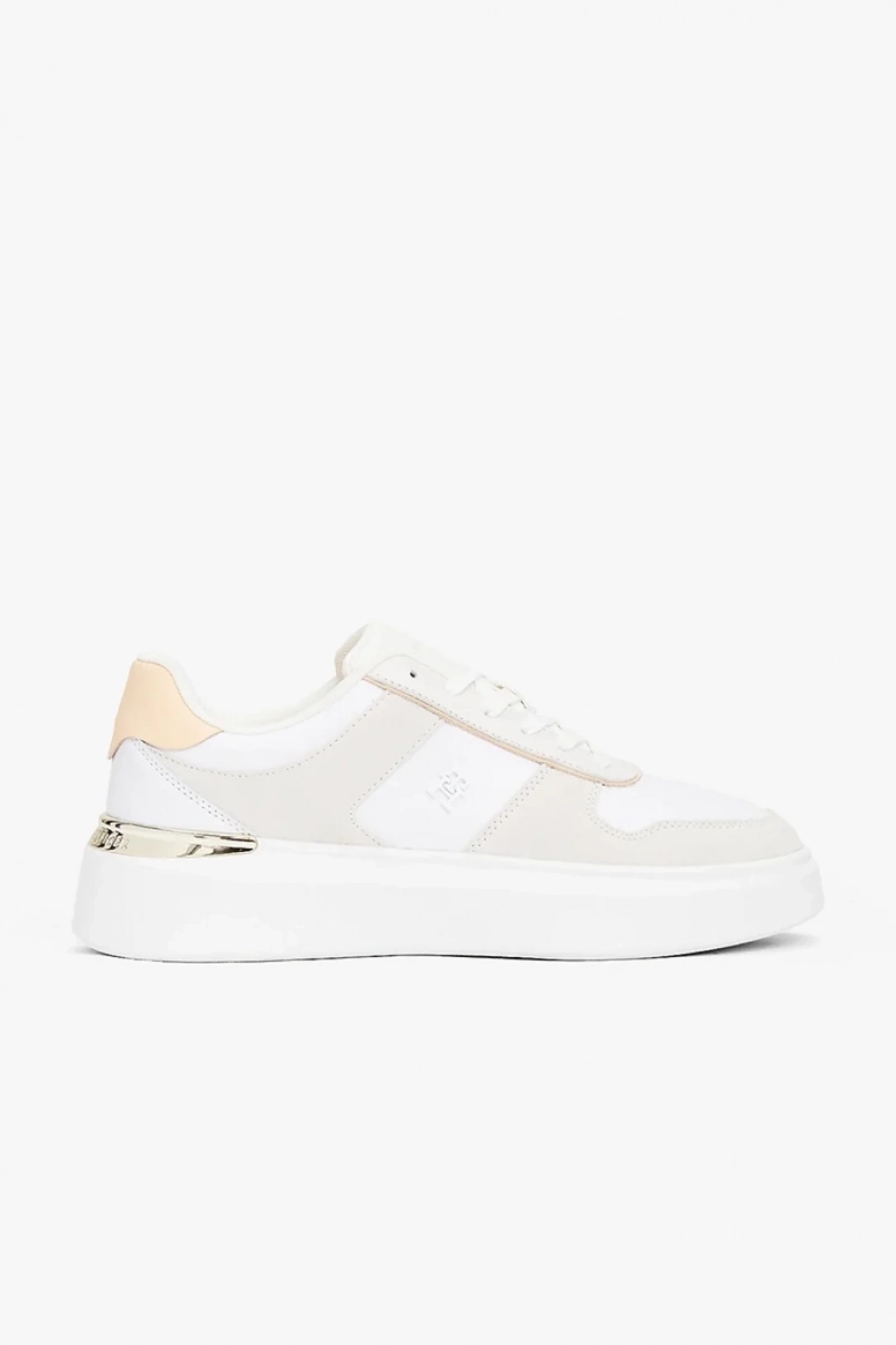 Tommy Hilfiger TH Moda Kort Tarzı Karışık Materyal Kadın Beyaz Sneaker FW0FW086320JG