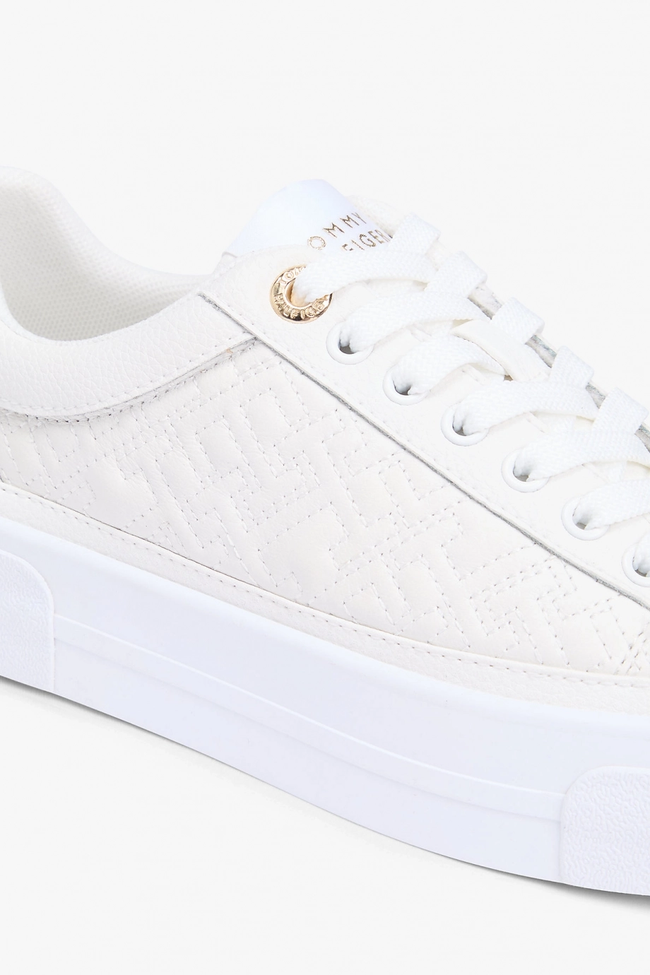 Tommy Hilfiger TH Platform Kapitone Kadın Beyaz Sneaker FW0FW09265YBL