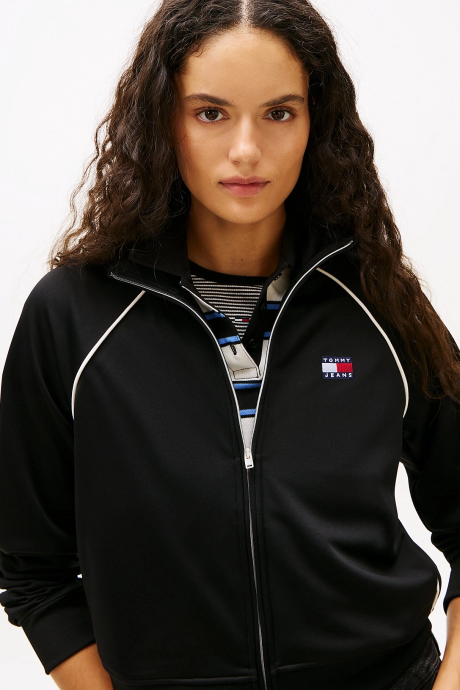 Tommy Hilfiger TJW Amblemli  Kadın Siyah Eşofman Üstü  DW0DW21930BDS
