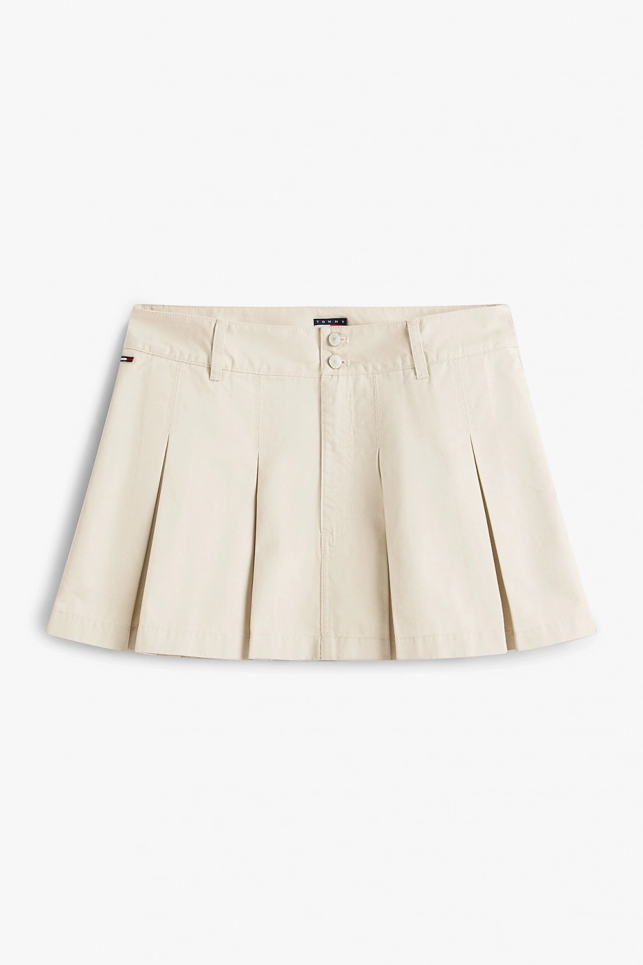 Tommy Hilfiger TJW Mini Pileli Kadın Bej Etek DW0DW22065ABY