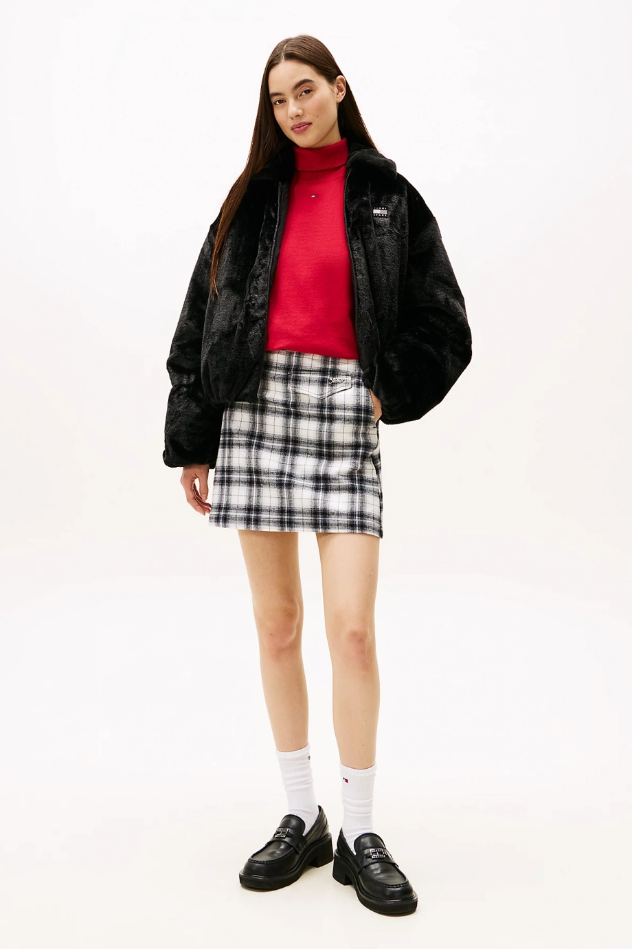 Tommy Hilfiger TJW Suni Kürk Kadın Siyah Ceket DW0DW21669BDS