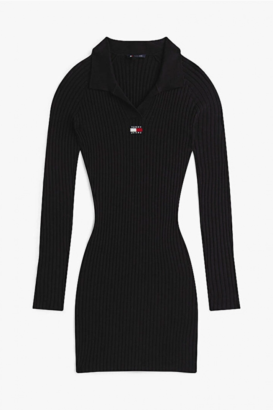 Tommy Hilfiger TJW Yakalı Armalı Kadın Siyah Elbise DW0DW22183BDS