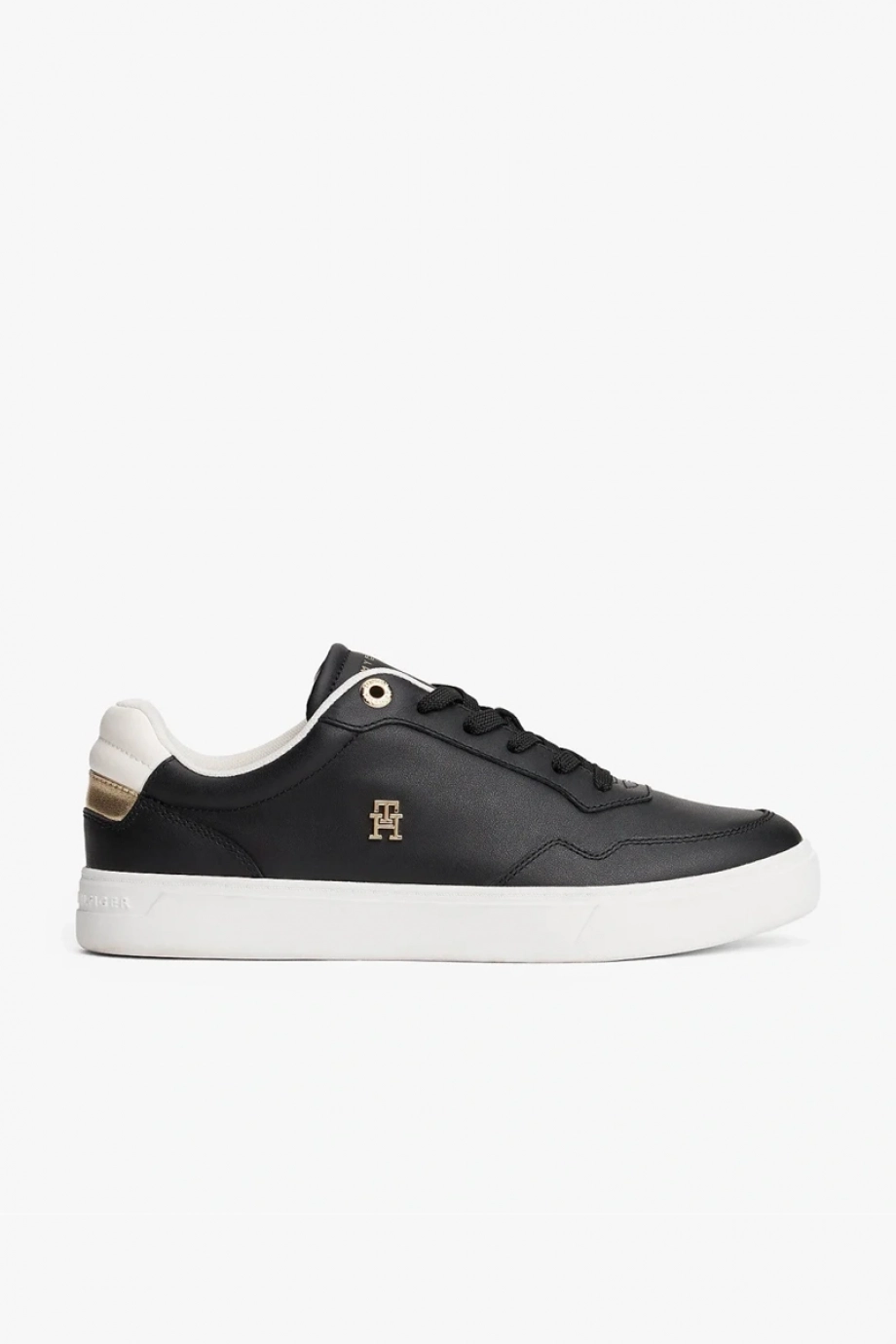 Tommy Hilfiger Yükseltilmiş Kort Stili Kadın Siyah Sneaker FW0FW08680BDS