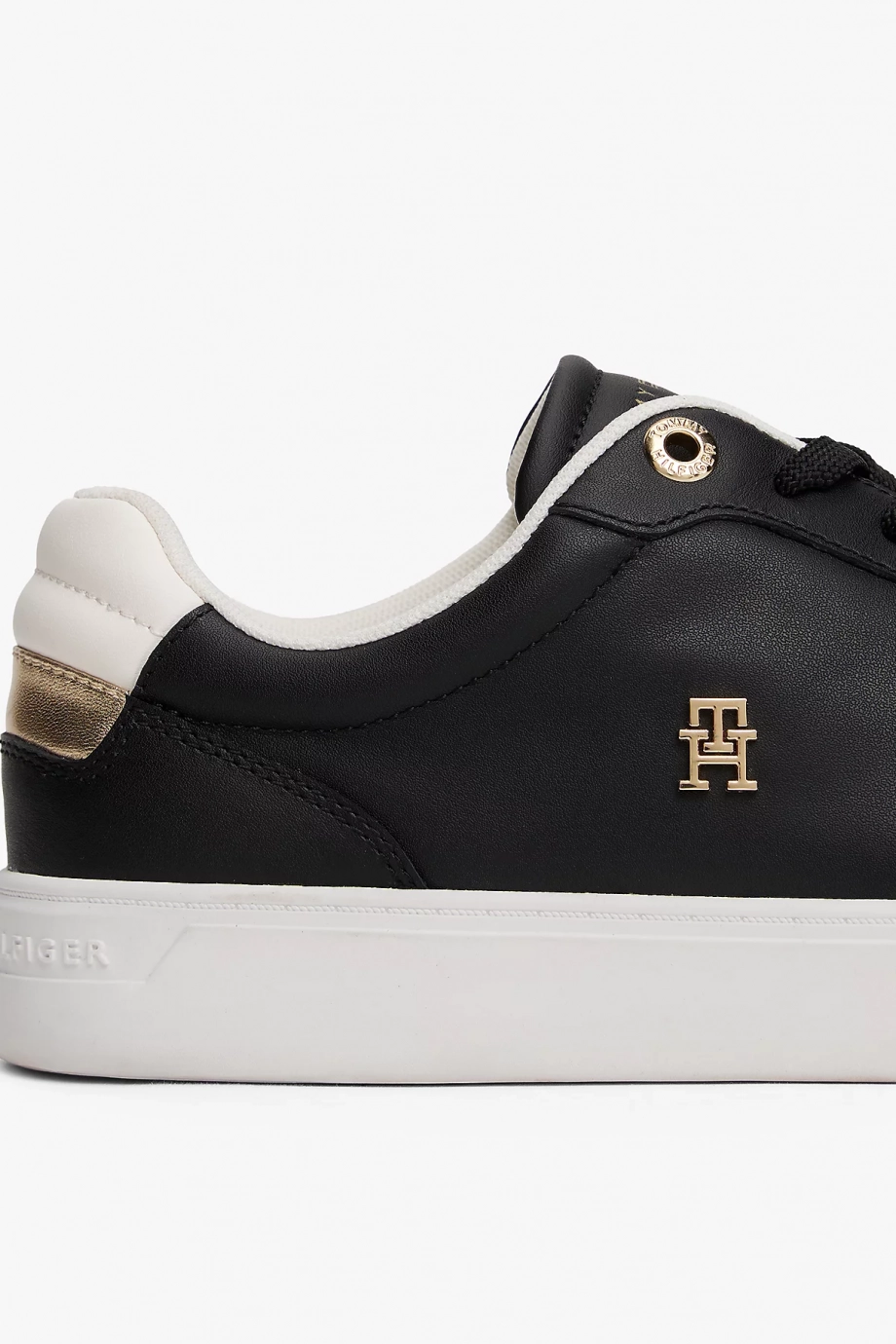 Tommy Hilfiger Yükseltilmiş Kort Stili Kadın Siyah Sneaker FW0FW08680BDS