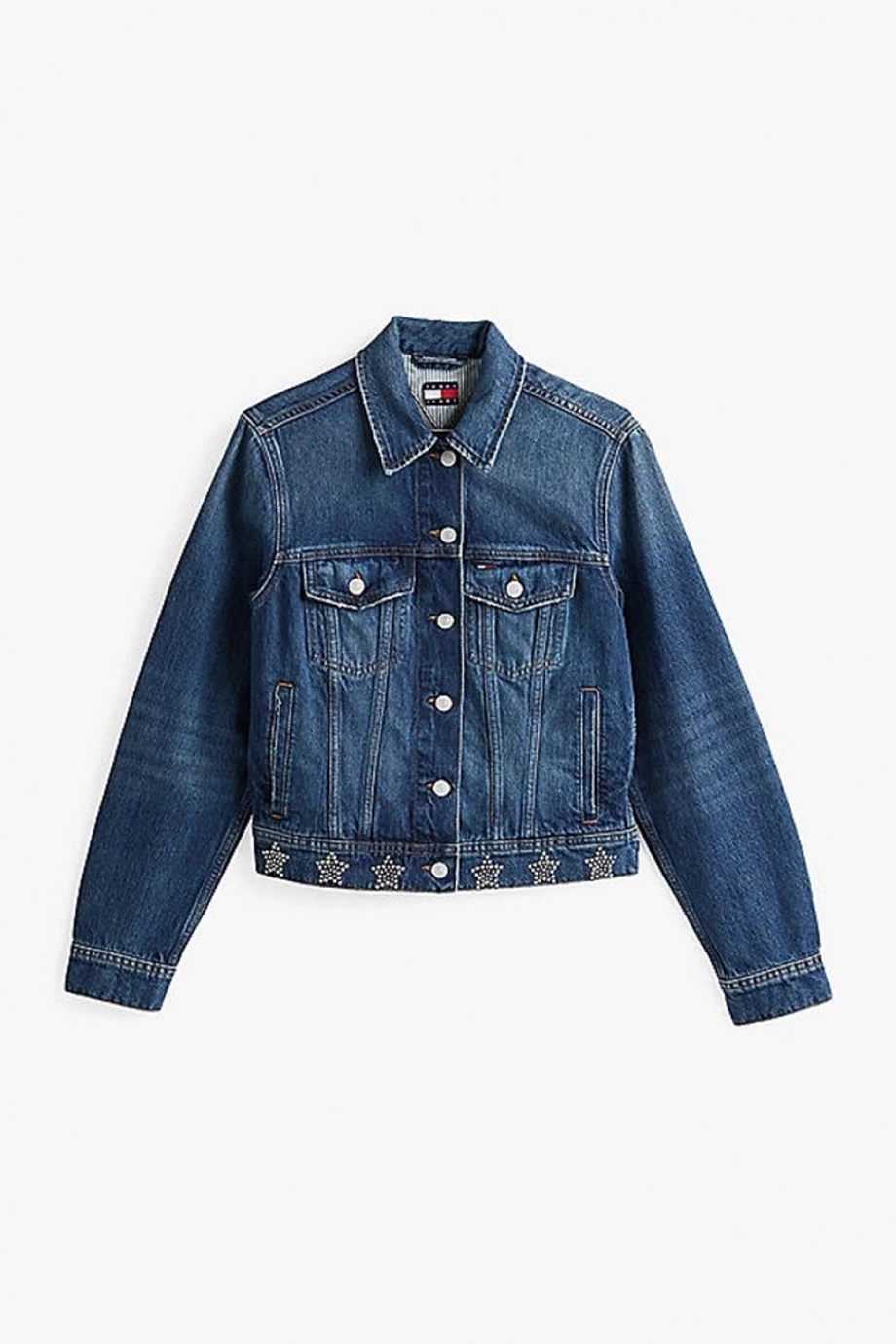 Tommy Hilfiger STUDDED DNM TRCKER JCKT AI9057 Kadın Mavi Ceket DW0DW198681BK