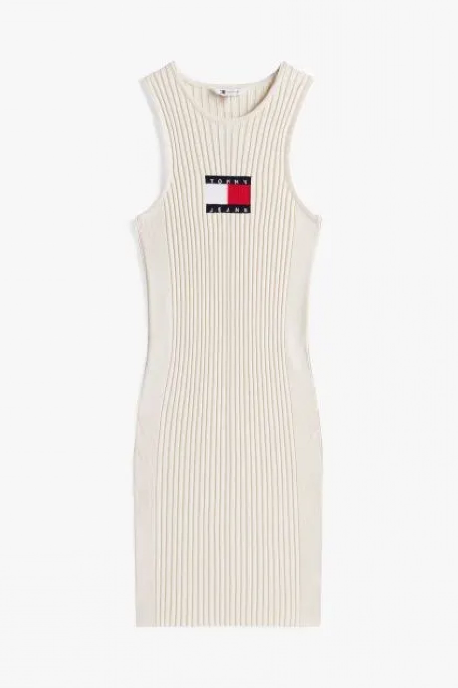 Tommy Hilfiger TJW FLAG SWEATER MINI DRESS EXT Kadın Beyaz Elbise DW0DW20877YBL