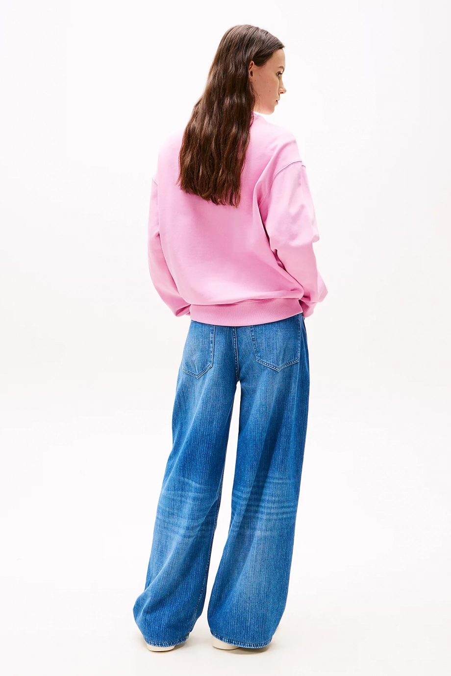 Tommy Hilfiger TJW RLX GRADIENT FLAG CREW Kadın Pembe  Sweatshirt  DW0DW21396U06