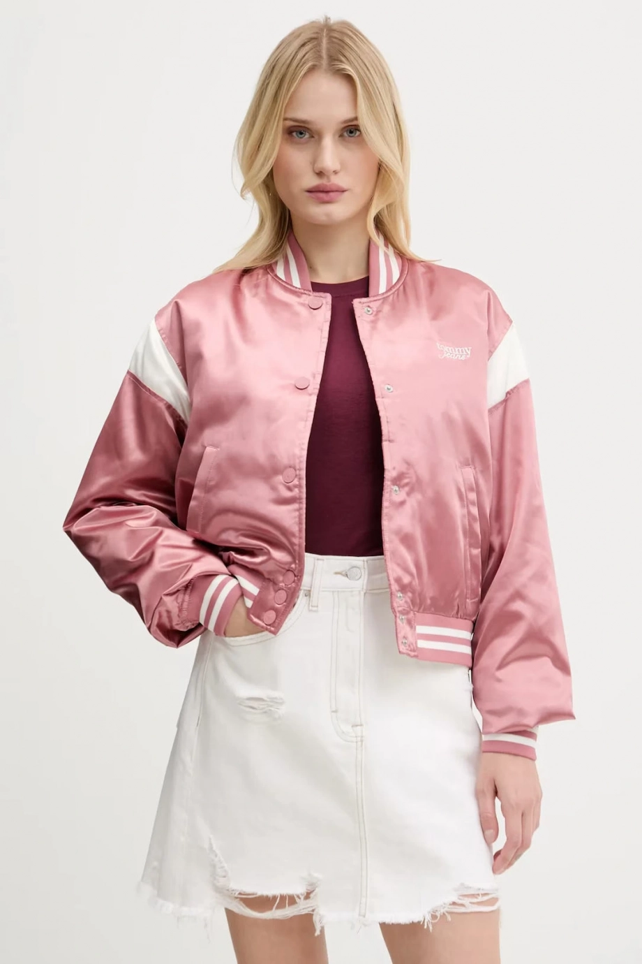 Tommy Hilfiger TJW SCRIPT VARSITY JACKET Kadın Pembe Ceket DW0DW20960TI0
