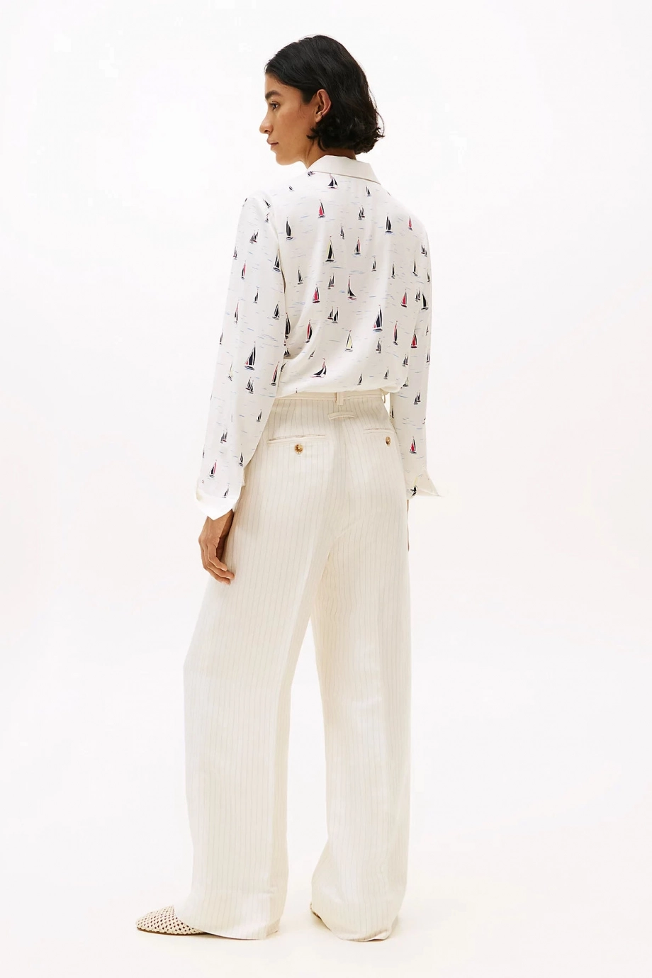 Tommy Hilfiger VISCOSE LINEN WIDE LEG PANTS Kadın  Pantolon WW0WW4546403N