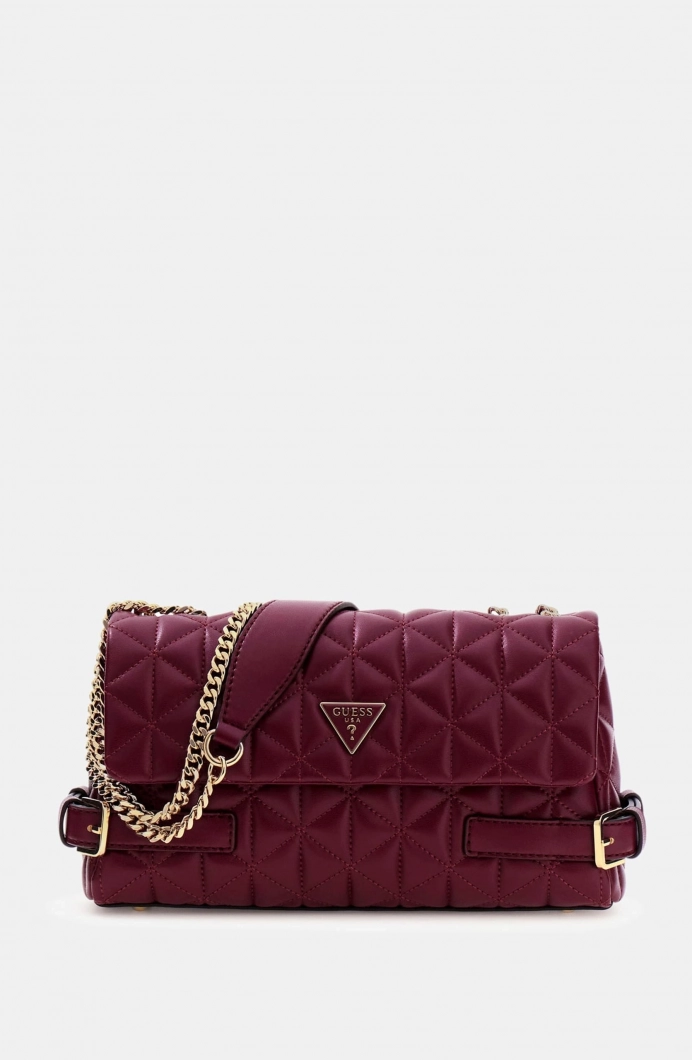 Guess Paisleigh Dönüştürülebilir  Askılı Kapaklı Kadın Bordo Çapraz Çanta HWQG9883210-BUR