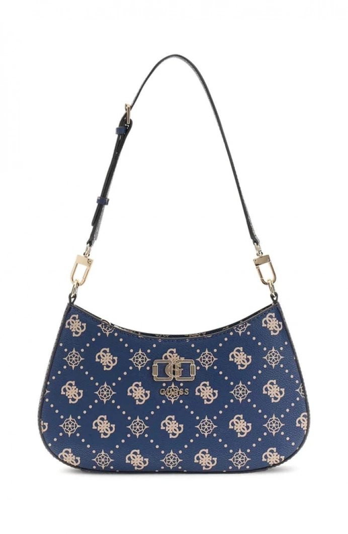 Guess Emelie Logolu Üstten Fermuarlı Kadın Lacivert Omuz Çantası  HWGP9928180-NLO