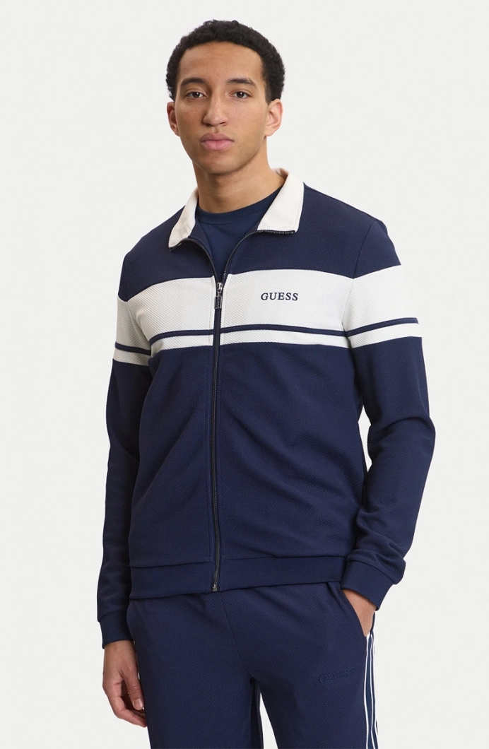 Guess Spiros Tam Fermuarlı Erkek Mavi Eşofman Üstü Z6GQ29K3212-G7R1