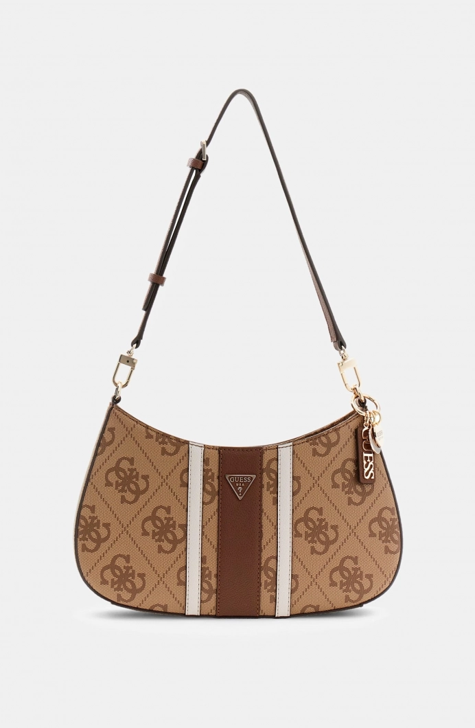 Guess Noelle II Üstten Fermuarlı Kadın Kahverengi Omuz Çantası HWSS9672180-LGW