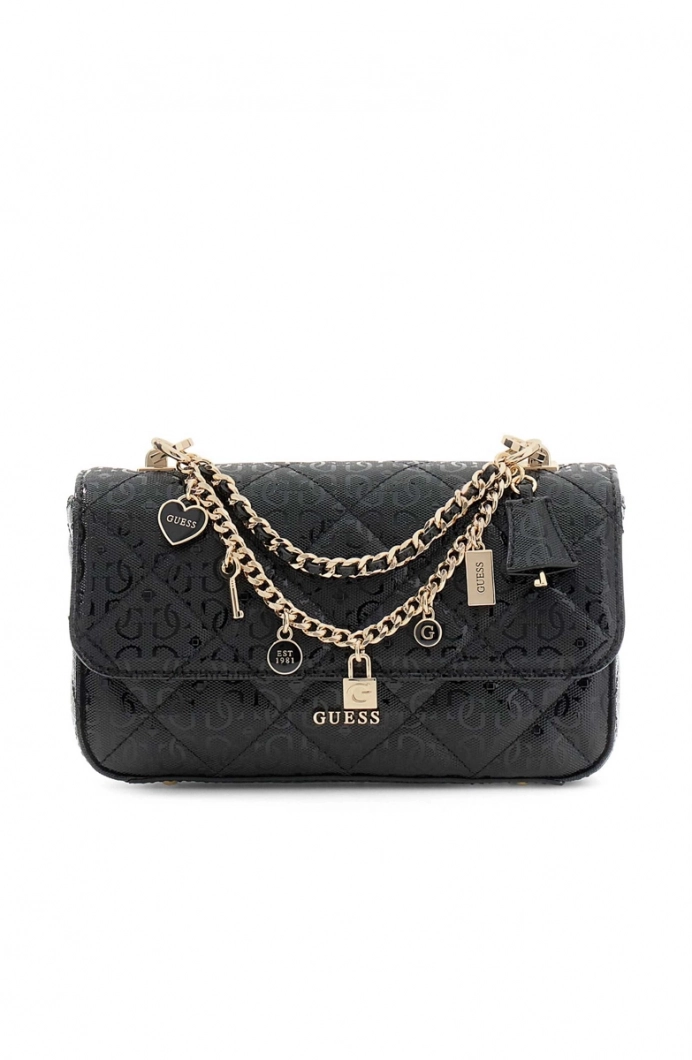 Guess Libby Kapaklı Çapraz Askılı Kadın Siyah El Çantası HWGG9912200-BLA