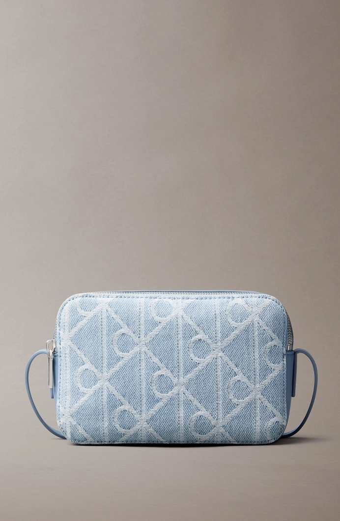 Calvin Klein Amblemli Tamamı Baskılı Denim Kamera Kadın Mavi Çapraz Çanta LV04F3430G-YBZ