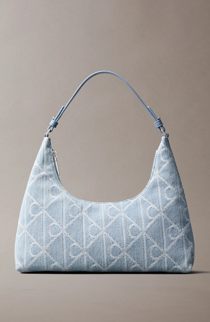 Calvin Klein Amblemli Tamamı Baskılı Denim Kadın Mavi Omuz Çantası LV04F3431G-YBZ