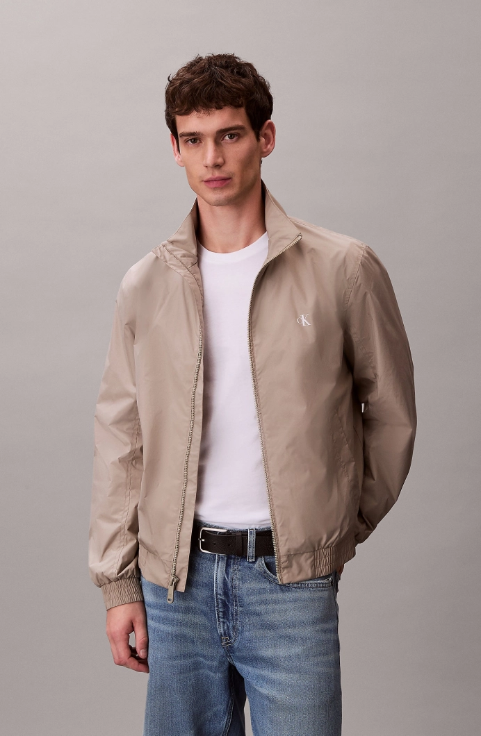 Calvin Klein Uzun Kollu Dolgusuz Naylon Harrington Erkek Kahve Ceket LV04RF520G-RAK
