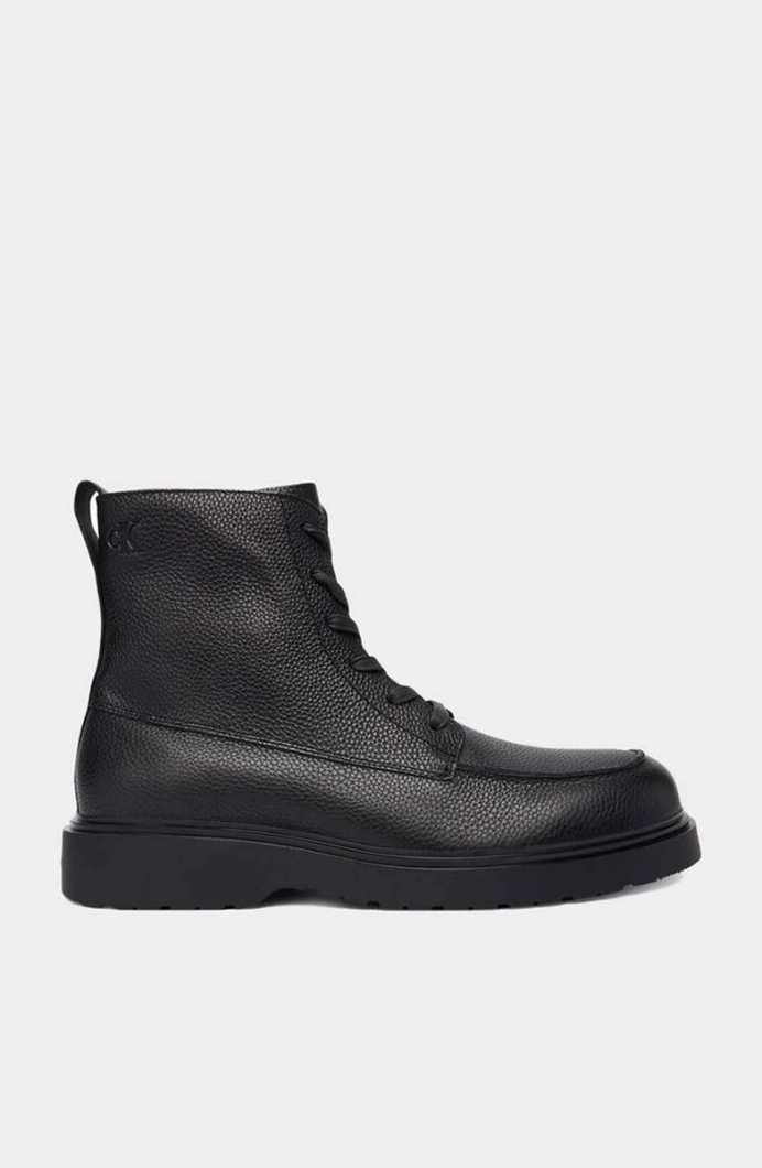 Calvin Klein Combat Essential Bağcıklı Deri Erkek Siyah Bot YM0YM01375-0GJ