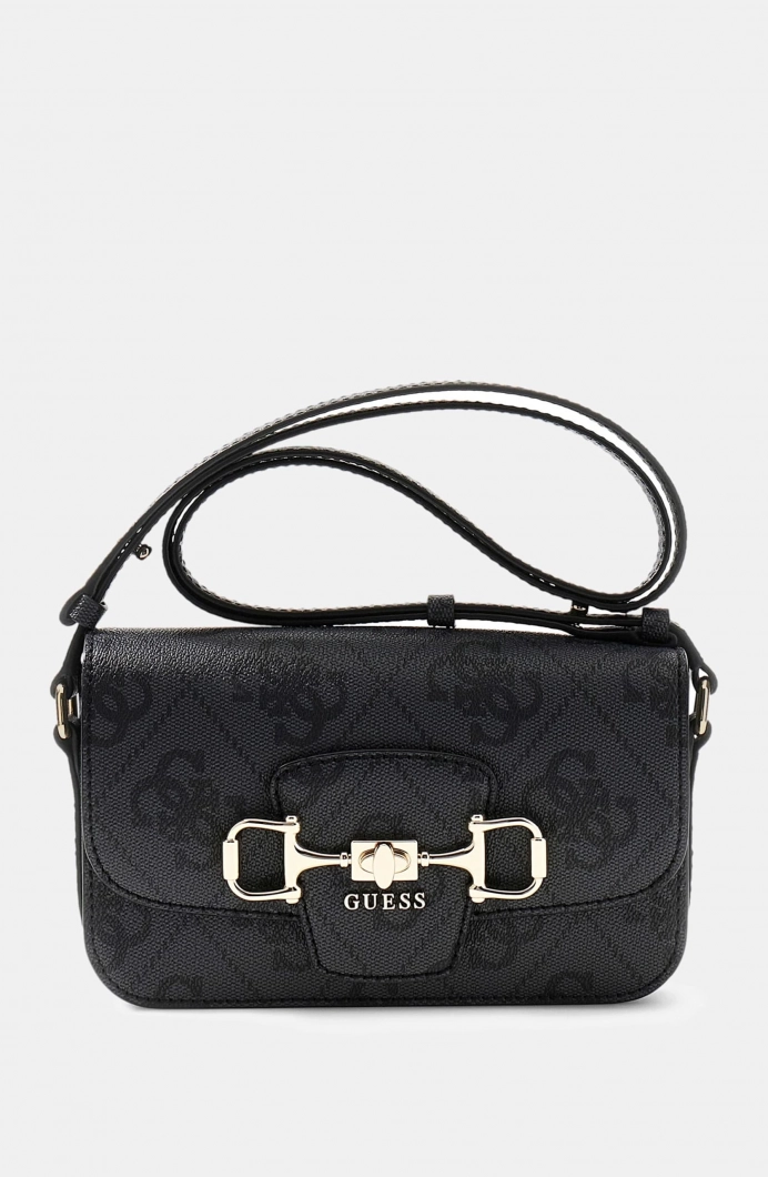 Guess Janie Logolu Dönüştürülebilir Kapaklı Çapraz Askılı Kadın Antrasit El Çantası HWOS9924210-CLO