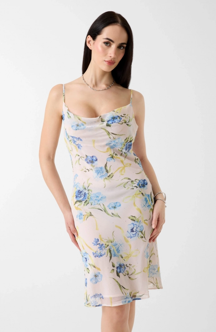 Guess Kolsuz Linda Mini Askılı Kadın Çok Renkli Elbise W6GK27W1816-PMI9