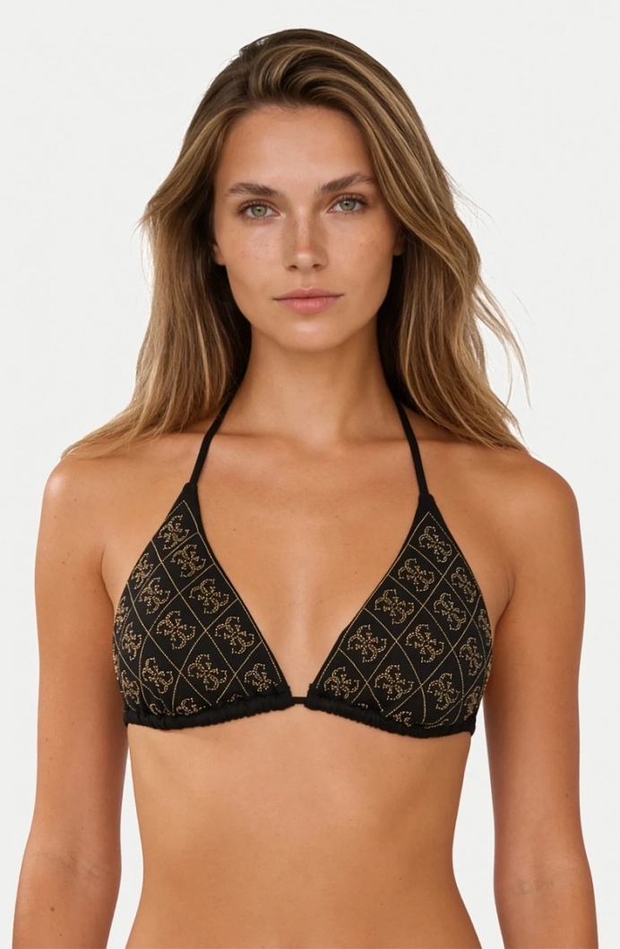 Guess Diane Çıkarılabilir Pedli Üçgen Kadın Siyah Bikini E6GJ24KCUO2-JBLK