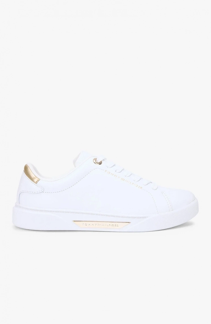 Tommy Hilfiger Klasik Şık Kort Stili Kadın Beyaz Sneaker FW0FW09019YBS