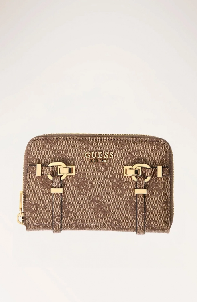 Guess Leona Logolu Orta Boy Fermuarlı Kadın Kahverengi Cüzdan SWSG9917140-LTL