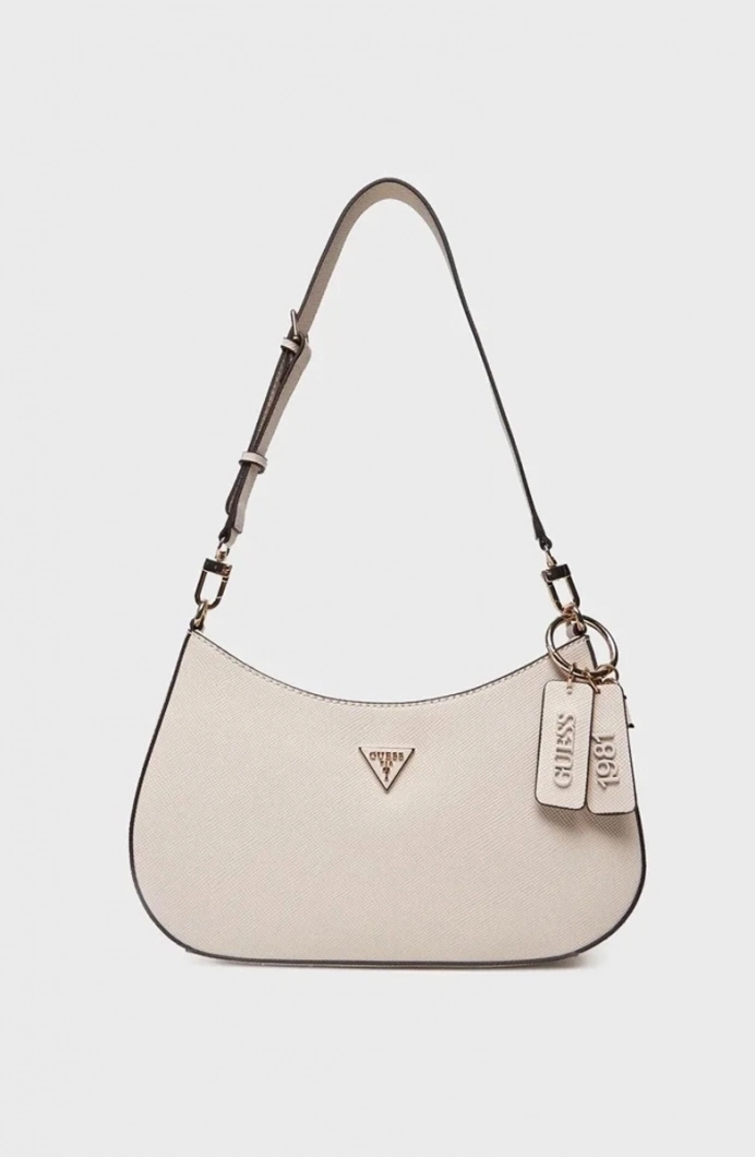 Guess Noelle II Üstten Fermuarlı Kadın Ekru Omuz ÇantasıHWZG9672180-BON