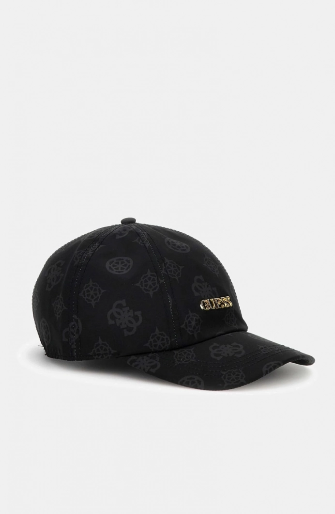 Guess Şakayık Baskılı Tamamı Beyzbol Kadın Siyah Şapka AW5502POL01-BLA