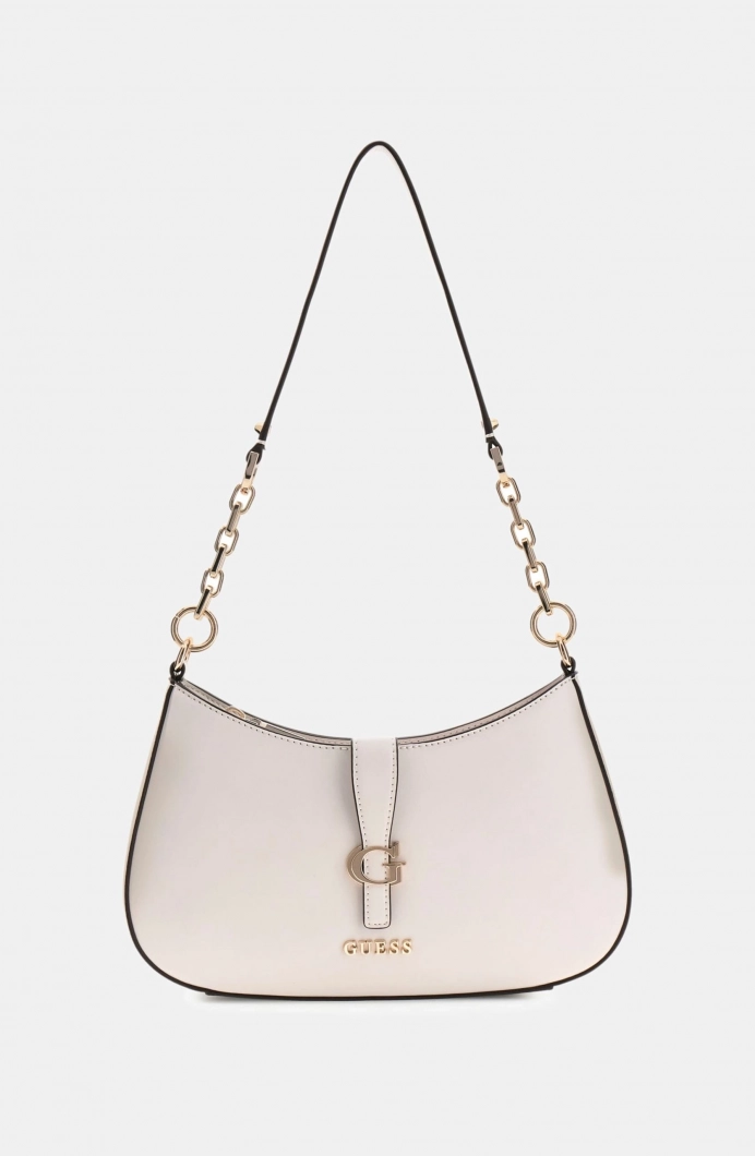 Guess Carrie Üstten Fermuarlı Kadın Krem Omuz Çantası HWVG9896180-STO